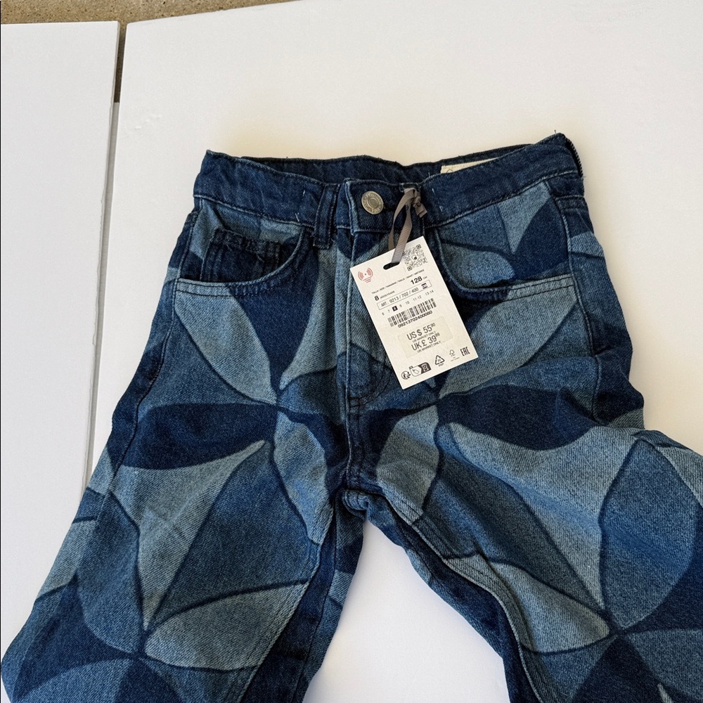 Zara Kids Dark Blue Geometric Jeans